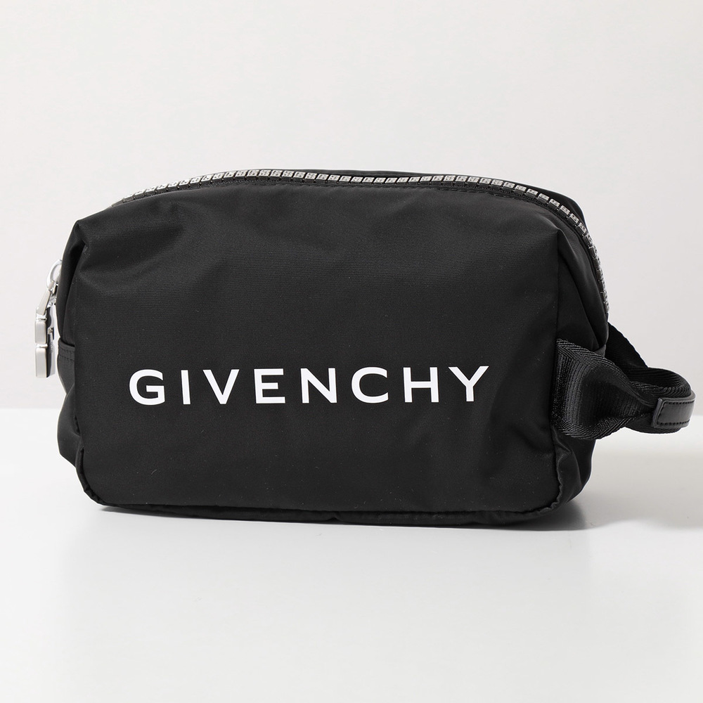 Givenchy Clutch Bag Logo  Travel Pouch 4G Nylon Black